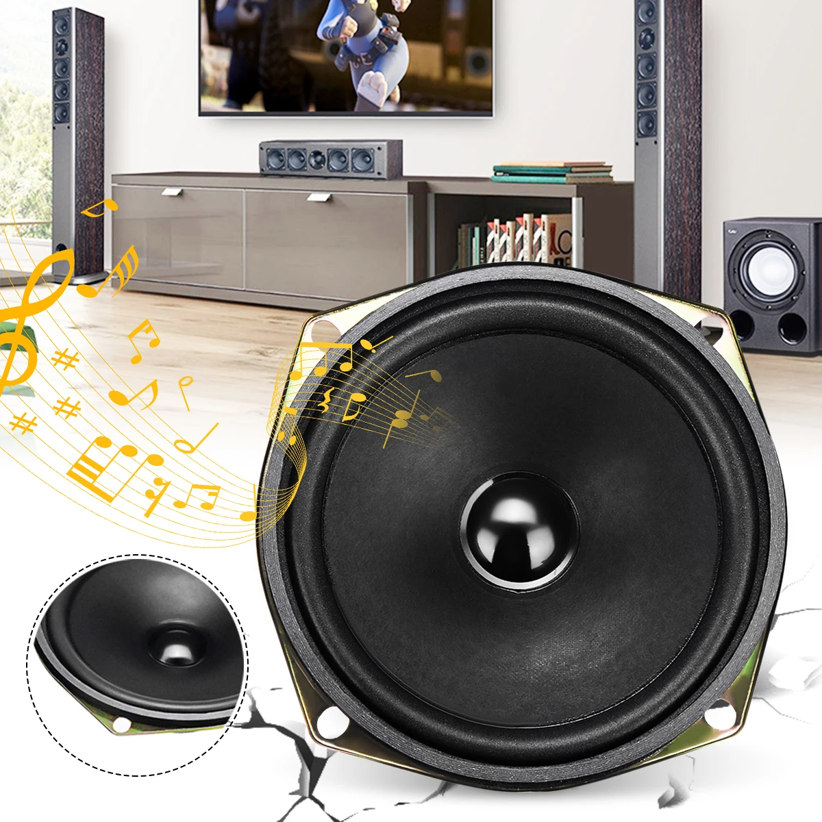 2 шт. 4 5 дюймовый сабвуфер Динамик аксессуары блок 10 Вт современный бокс DIY бас