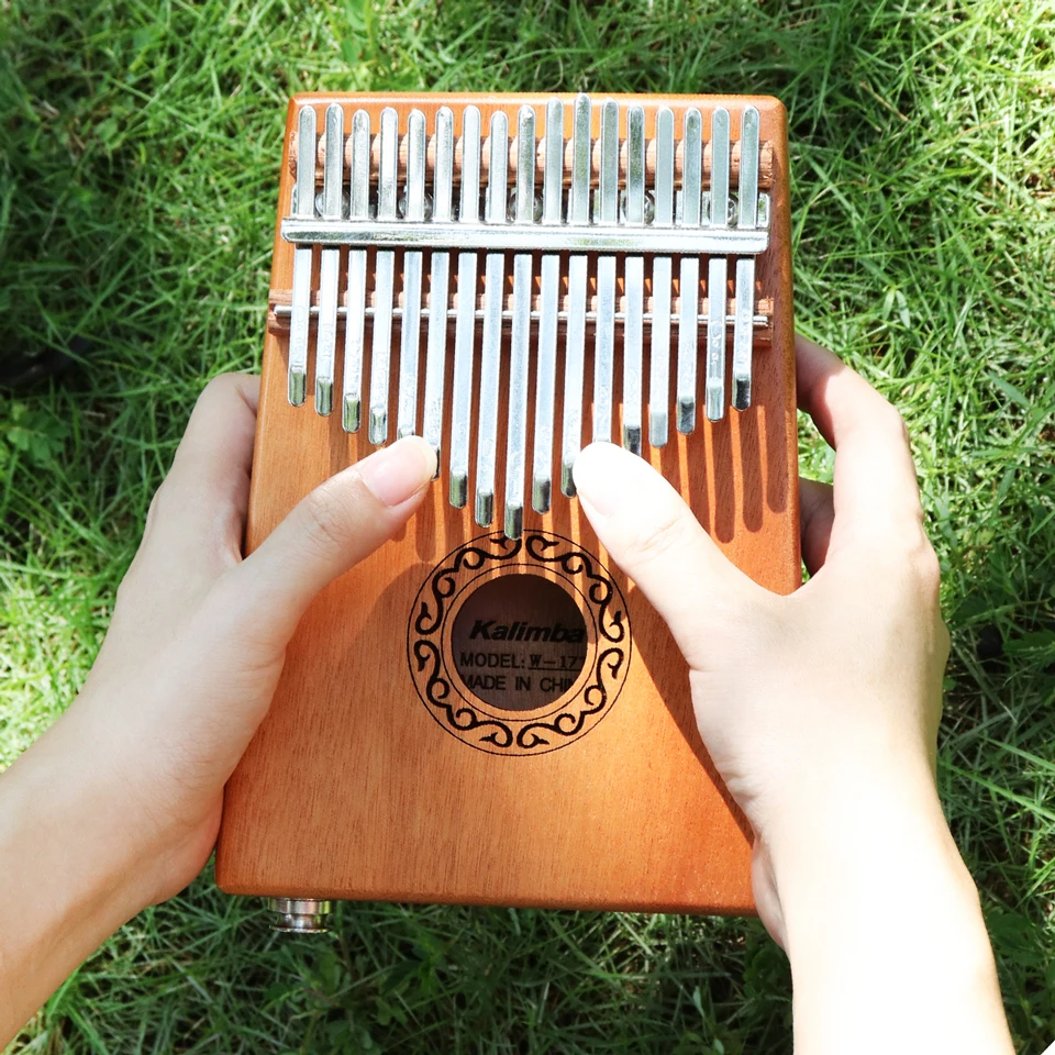 17 клавиш Kalimba одноплатный из красного дерева большого пальца пианино Mbira мини-клавиатура инструмент с полными аксессуарами