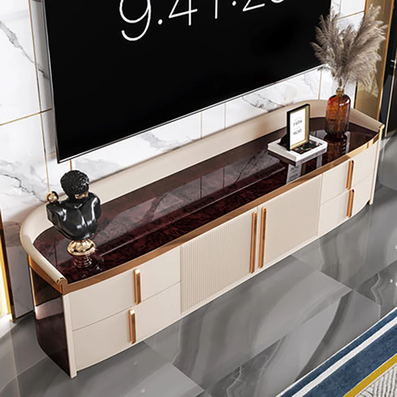 

Postmodern light luxury high-gloss piano paint coffee table TV cabinet Hong Kong-style Italian modular furniture high model room