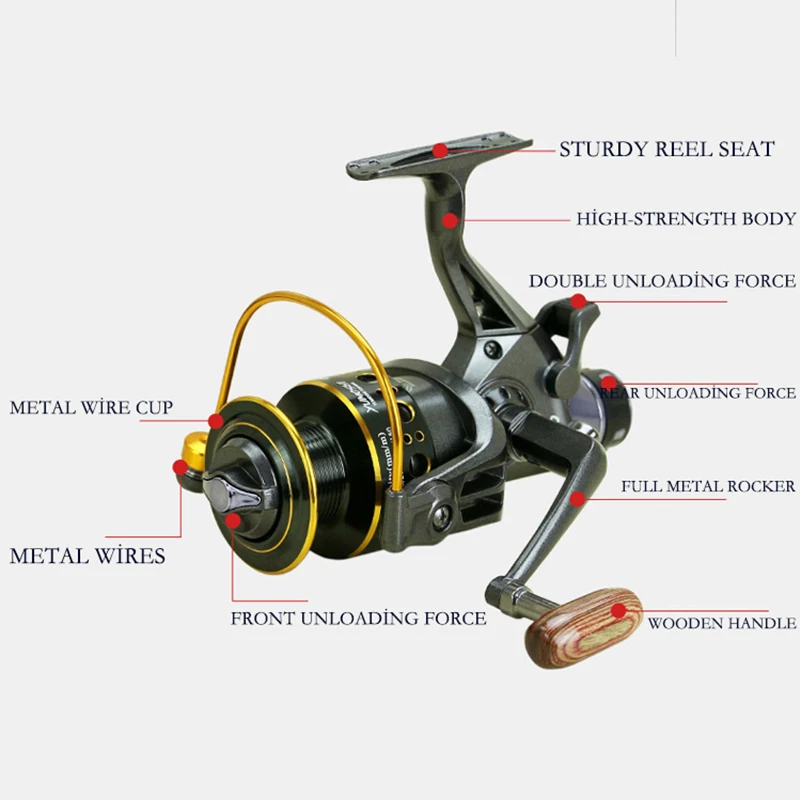 Yumoshi 5.2: 1 Double unloading force Left/Right Hand Fishing Reel Metal 10+1 Bearing Balls Spinning reel | Спорт и развлечения