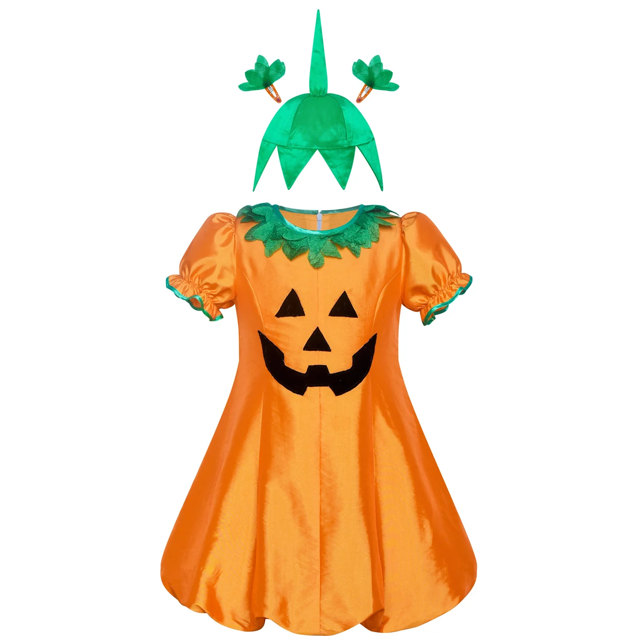 

Girls Dress Pumpkin Costume Halloween Trick Treat Party 2020 Summer Princess Wedding Dresses Kids Clothes Pageant Sundress