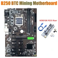 btc b250 mining motherboard with ver010x riser card 12xgraphics card slot lga 1151 ddr4 usb3 0 for btc miner mining