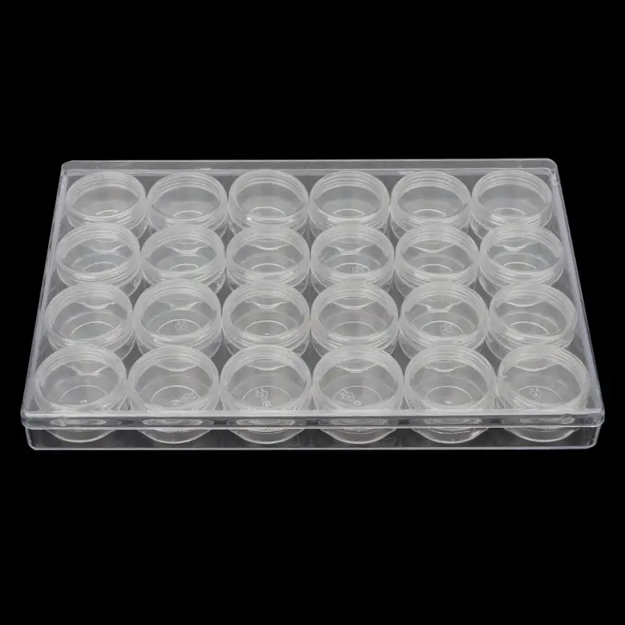 24 Сетки для ногтей Стразы с блестками Органайзер контейнер дизайна круглая