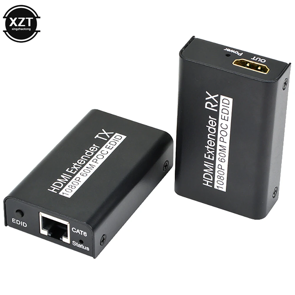 60 м HDMI удлинитель 1080p HD передатчик ретранслятор приемник RJ45 Cat 6 Ethernet конвертер