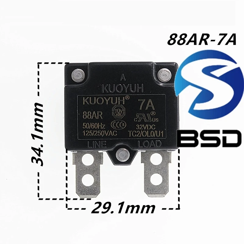 

4 шт. Тайвань KUOYUH защита от перегрузки по току переключатель 7A 88AR серия автоматический сброс