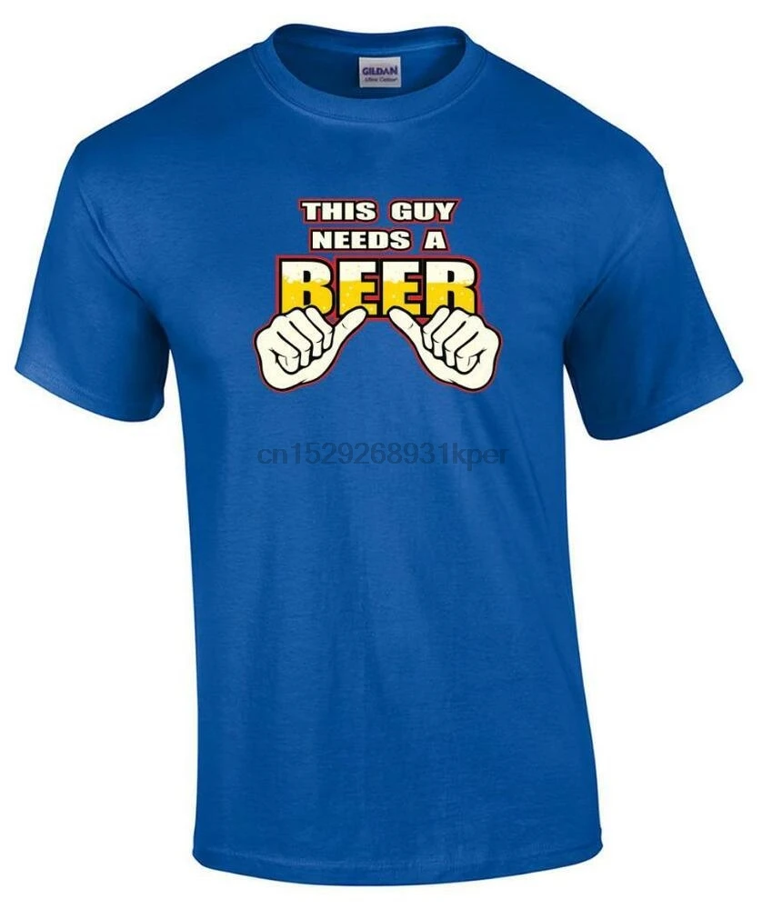 Funny This Guy Needs A Beer Cartoon Hands Drinking Party Humor Novelty T-Shirt | Мужская одежда