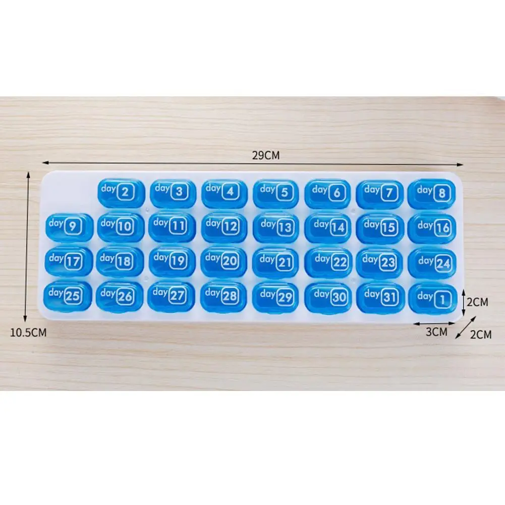 

Small Portable Independent Keyboard Daily Pill Storage Case Box Holder 31 days Monthly Medicine Vitamin Organizer for Traval