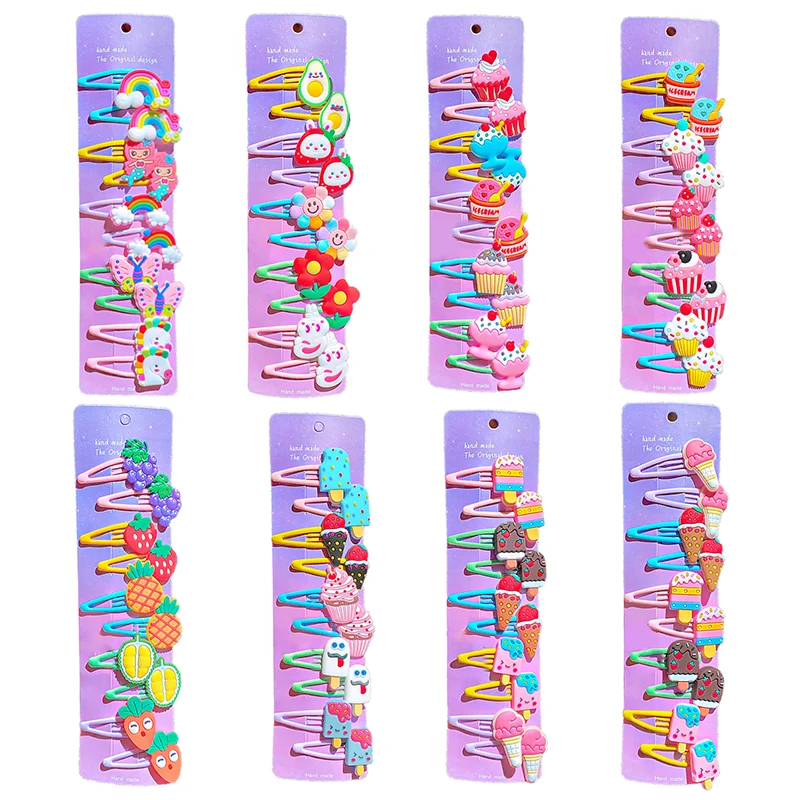 

10 pcs Girl Hair Clip Cute Cartoon Ice Cream Hairpins Sweet Headband Hair Ornament Barrettes Hair Clips Fashion Hair Accessories