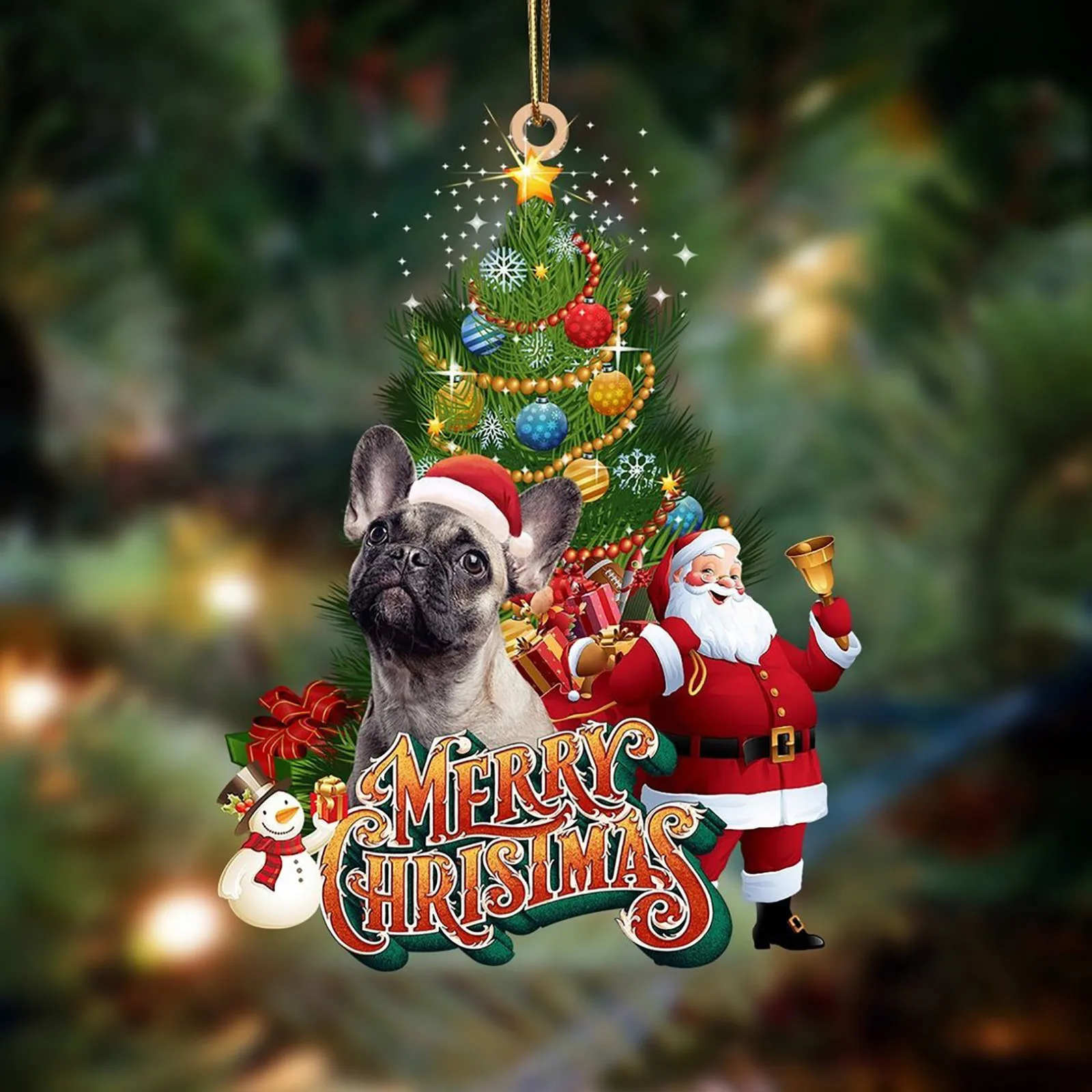

2021 Christmas Ornaments Decoration Christmas tree Santa claus and dog pendant home decoration accessories home decor navidad