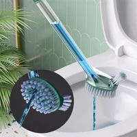 silicone toilet brush with holder can detergent long handle toilet brush toilet cleaning brush home bathroom supplies