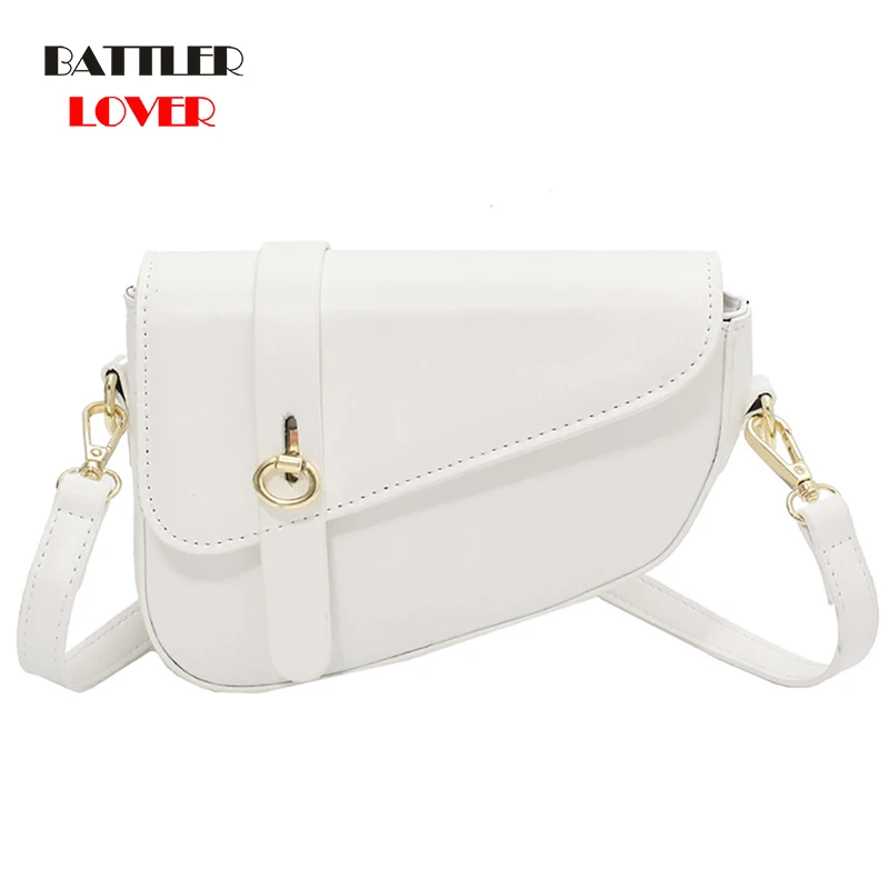 

Solid Color Mini Leather Saddle Crossbody Bags for Women 2021 Luxury Brand Trendy Shoulder Handbags And Purse Female Travel Tote