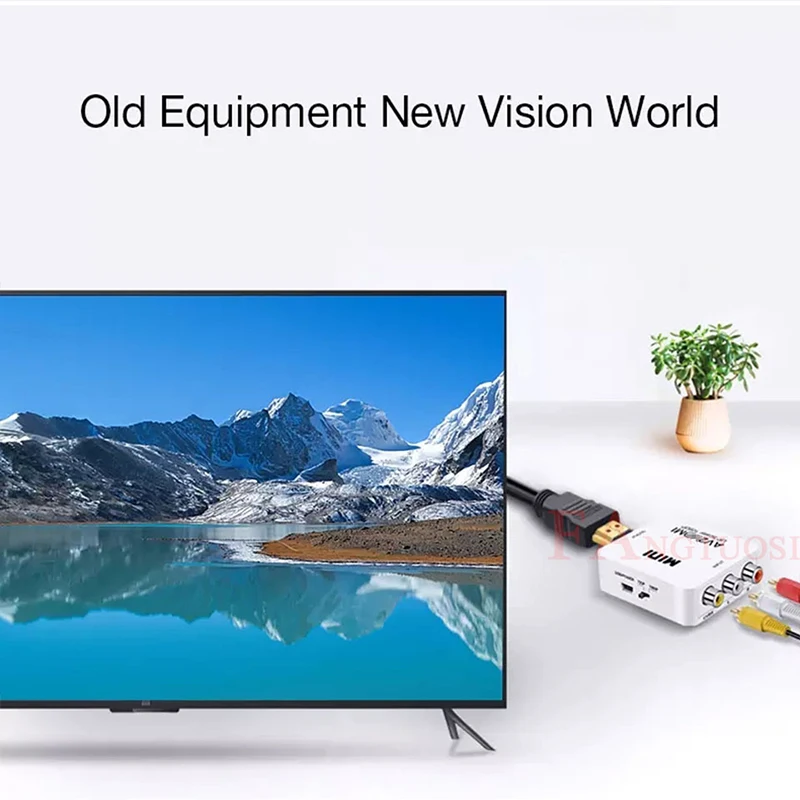 Новый HDMI совместимый с RCA AV/CVBS адаптер HD 1080P Композитный конвертер для видео мини