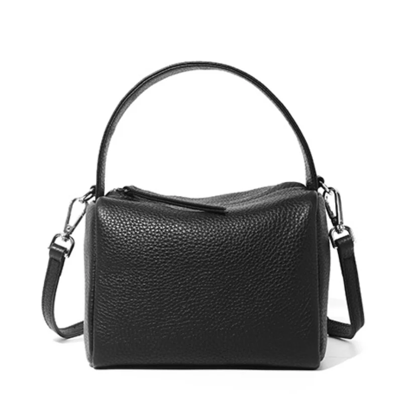 

Fashion Simply 100% Genuine Leather Crossbody Shopping Bag For Women Solid Color Shoulder Messenger Lady Chain Travel Handbag