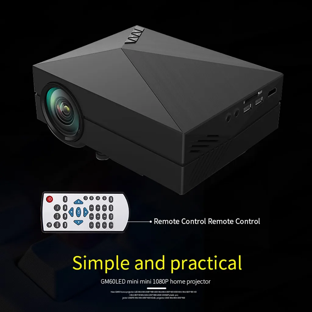 Мультимедийный домашний кинотеатр 7000LM Full HD 1080P HDMI USB VGA поддержка 3D видео низкий до
