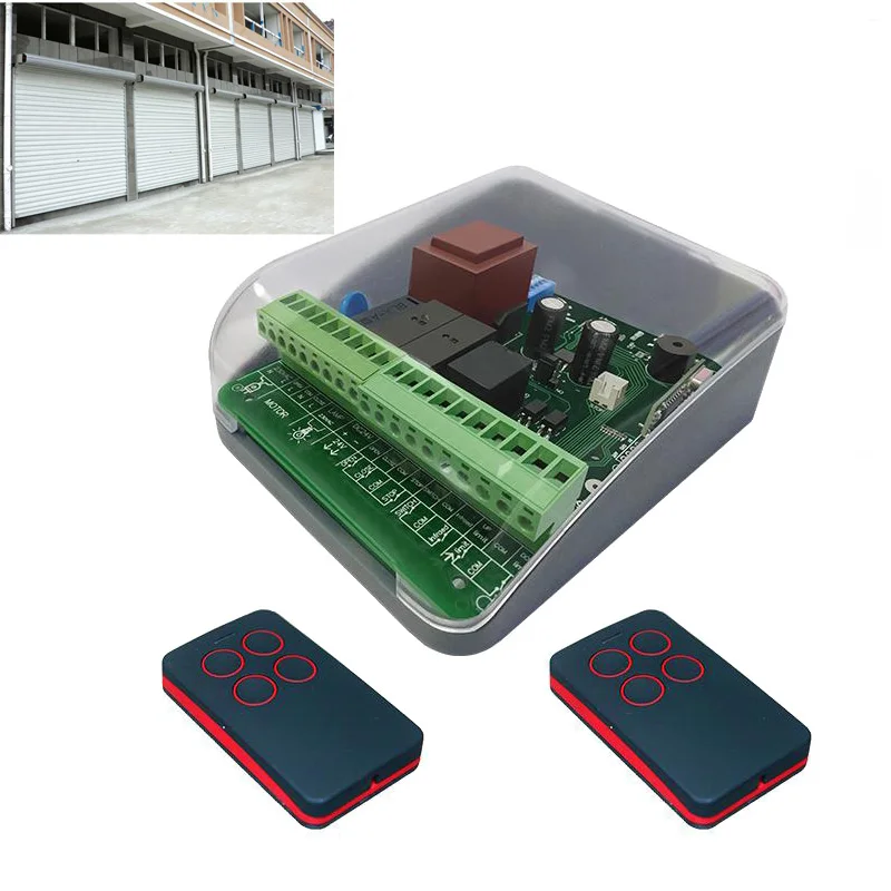 

433mhz Sliding Gate Opener Receiver Rolling Shutter Tubular Motor Controller with 2 Remote Controls