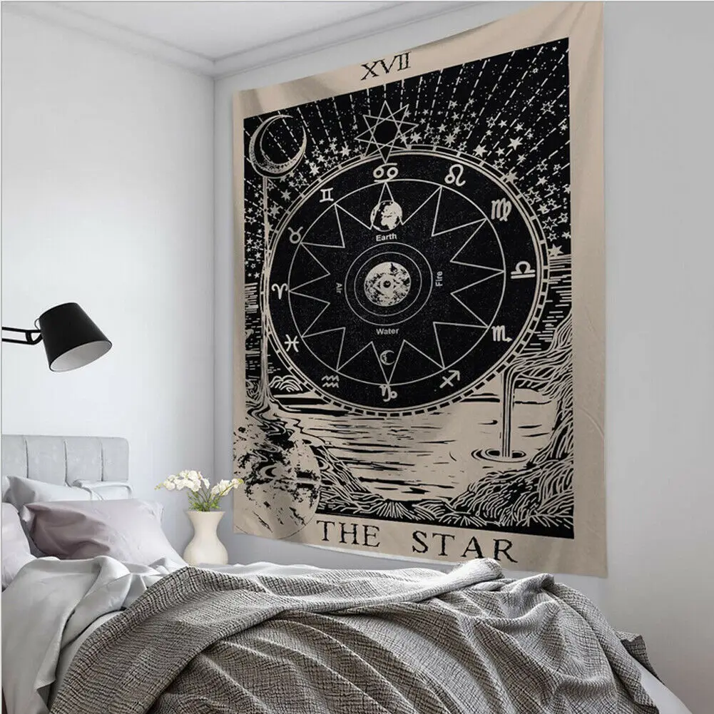 Dropshipping Tarot Card Tapestry Wall Hanging Astrology Divination Bedspread Beach Mat | Дом и сад
