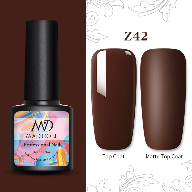 Z42 1 бутылка MAD DOLL Гель-лак для ногтей мерцающий отмачивающийся УФ-Гель-лак желтый осенне-зимняя серия стойкий УФ-Гель-лак для ногтей - Цвет: Z42