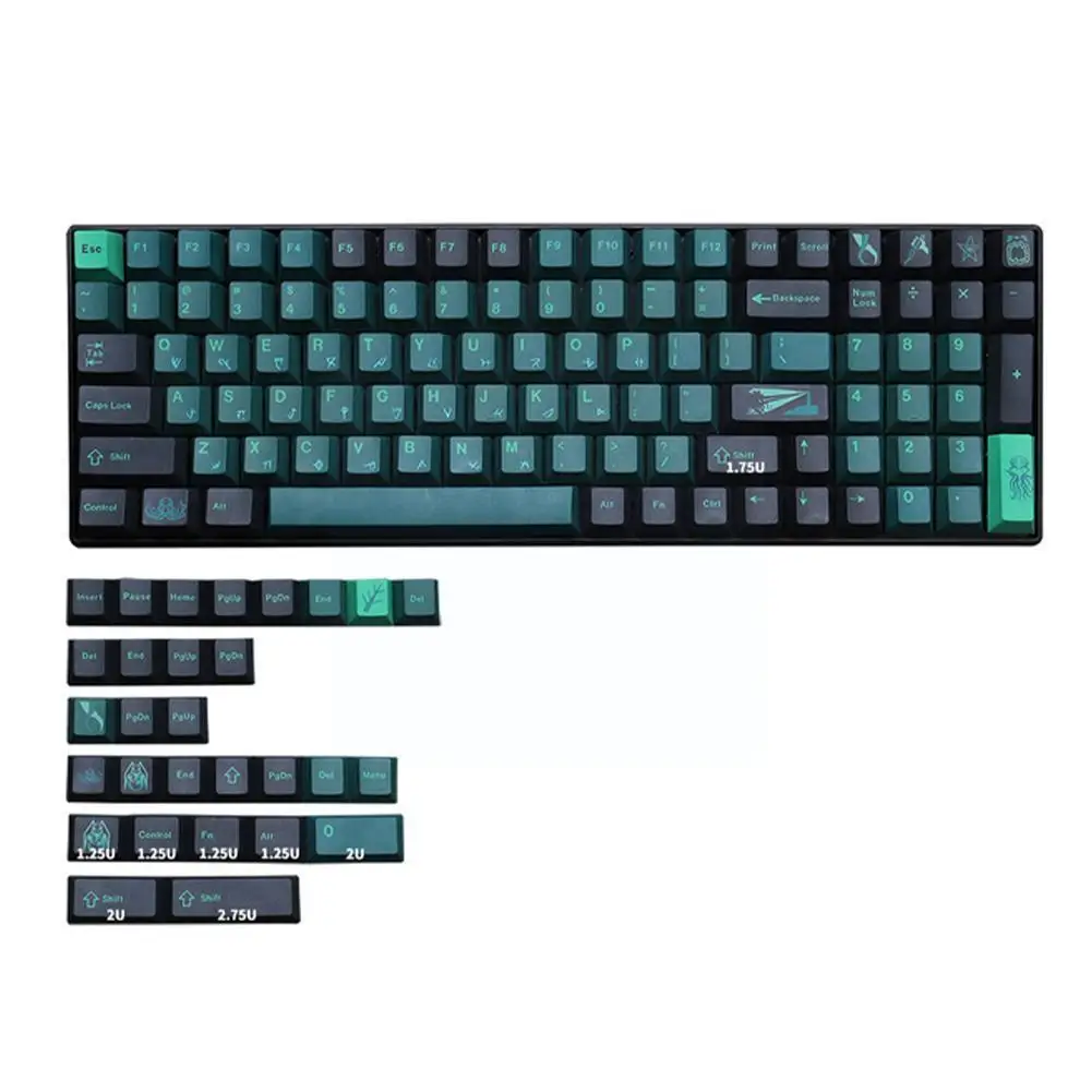 

Below Keycaps for CHERRY Profile 129 Key PBT Dye-Sub Keycap For MX Switch Mechanical Keyboard O5Q1