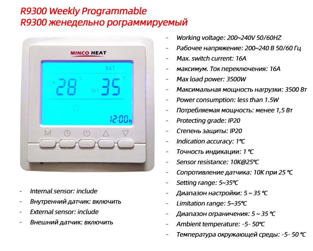 MINCO HEAT высокое качество 230 В 0,5 метр широкий Электрический теплый пол системы под плитка коврик с подогревом наборы все размеры