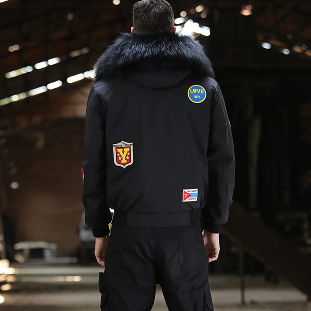 SANI 2019 меховые парки настоящий натуральный кролик синий мех мужские зимние теплые