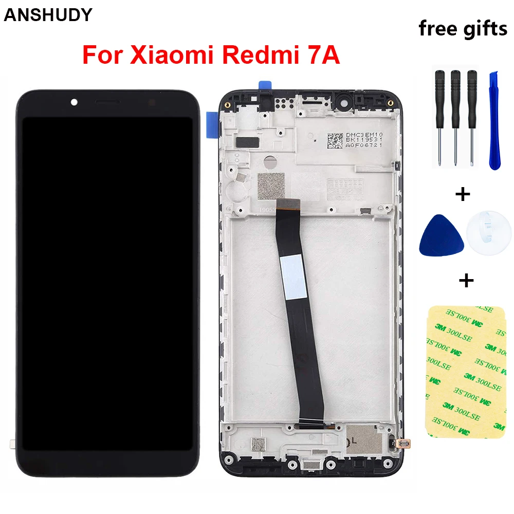 Для Xiaomi Redmi 7A lcd кодирующий преобразователь сенсорного экрана в сборе с рамкой