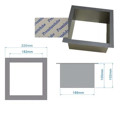 Square 220mm 304 квадратная круглая Встроенная столешница из нержавеющей стали, столешница для мусора, без крышки, для ванной, отеля - Color: Square 220mm