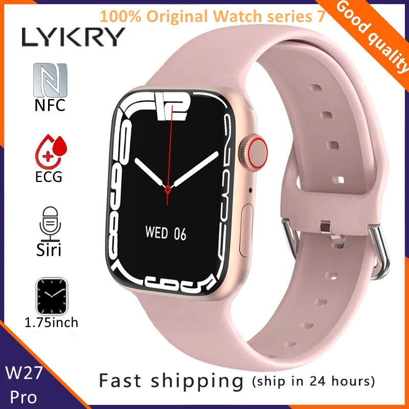 LYKRY IWO W27 Pro Original Series 7 Women's Smart Watch For Men NFC Watches Huawei Xiaomi Iphone PK Iwo 13 W37 HW57 | Электроника