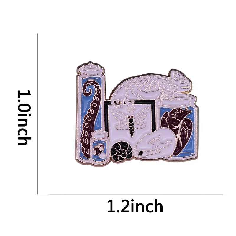 Эмалированная брошь в виде мокрого образца с изображением осьминога щупальца