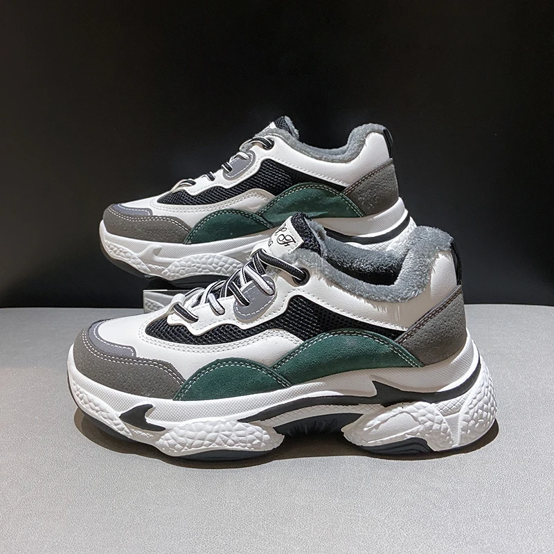 

2021 winter Korean version plus velvet old shoes ladies all-match casual fashion sneakers