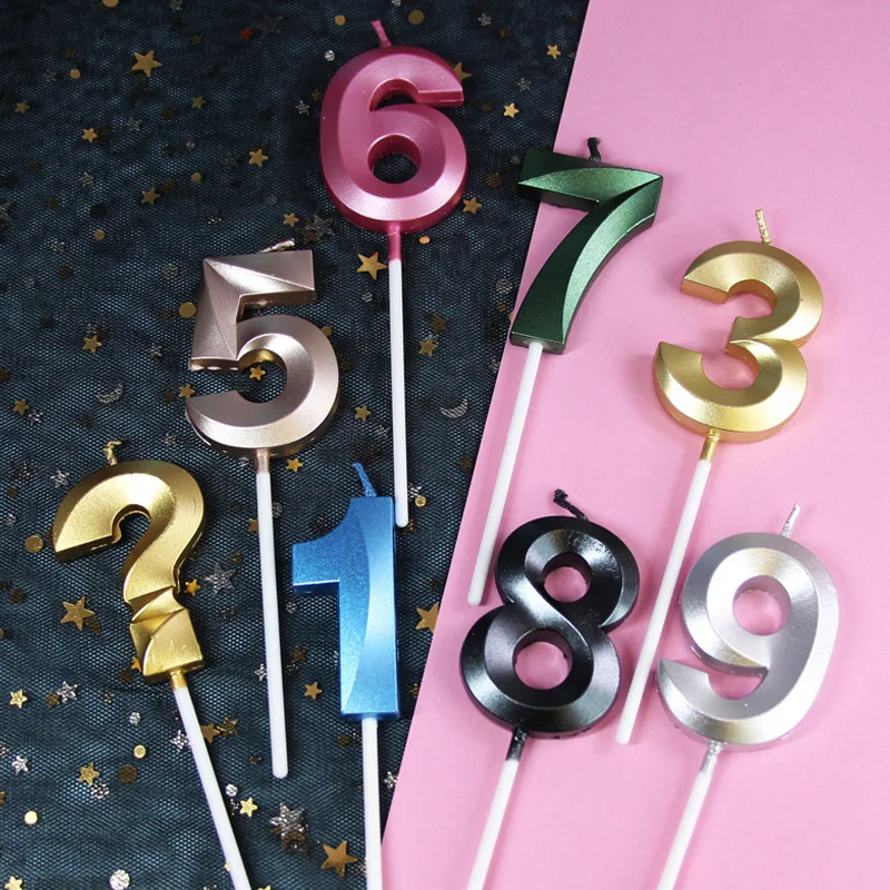 Number 0-9 Happy Birthday Cake Candles Topper Decor Party Supplies DIY Home Candle | Дом и сад