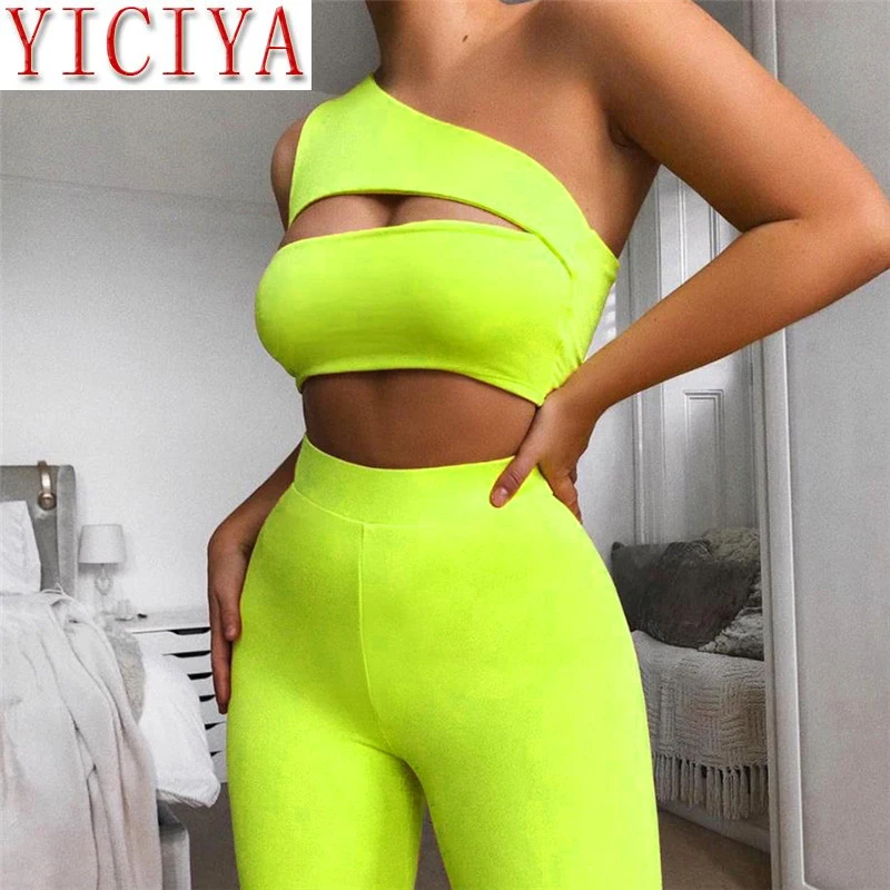 Женский неоновый спортивный костюм Simenual повседневный комплект из двух предметов