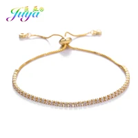 juya handmade claw chains rainbow crystals bracelets for women fashion adjustable slider chains wedding party jewelry bracelets