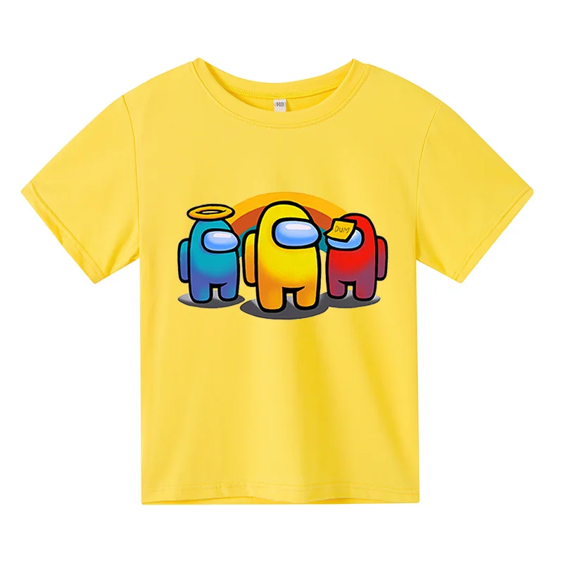 

2021 summer new boy round neck t-shirt hip hop game between us pattern 4T-14T