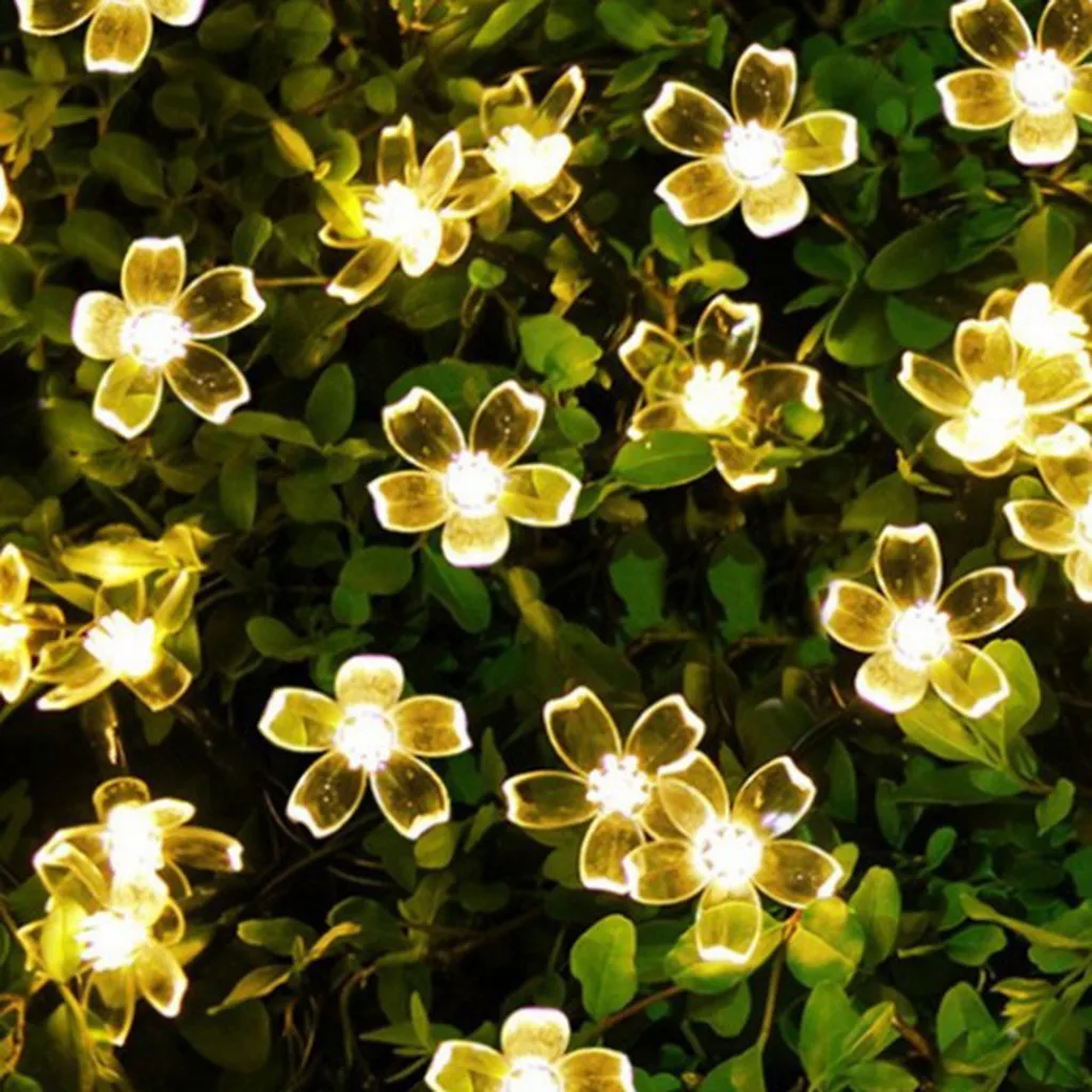

Solar Crystal Flower Light String Holiday Decoration Lantern String Christmas Tree Party Decoration Lighting 50LED 5M