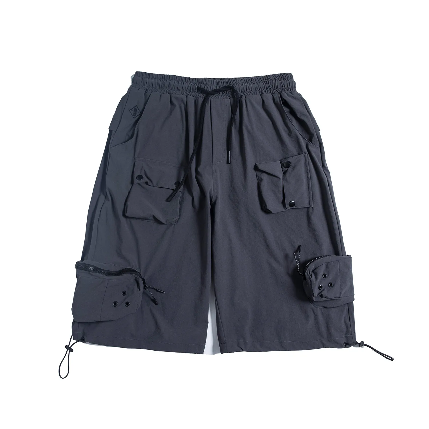 

Hip Hop Summer Functional Drawstring Cargo Shorts Techwear Multi-Pocket Casual Men Streetwear Functional Short Pants Joggers