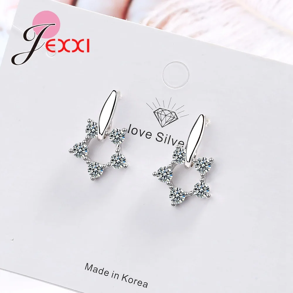 Женские серьги гвоздики из серебра 925 пробы с фианитом|Серьги-гвоздики| |