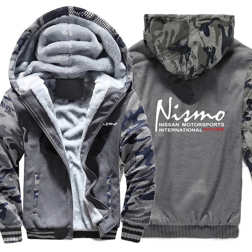 

2021 Nissan Nismo Hoodies Camouflage sleeve Jacket Hoody Zipper Winter Fleece Nissan Nismo Sweatshirt