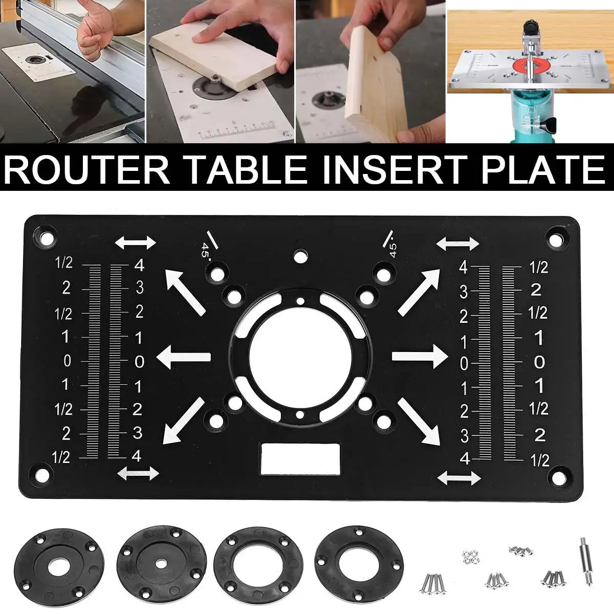 

Multifunctional Router Table Insert Plate Woodworking Benches Aluminium Wood Router Trimmer Models Engraving Machine Tools