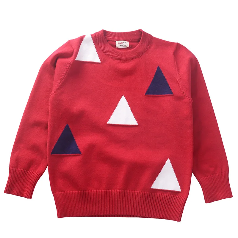 

triangle big boys sweaters knitted wear for 150-190cm height christmas knitted wear pullover cotton children's clothing