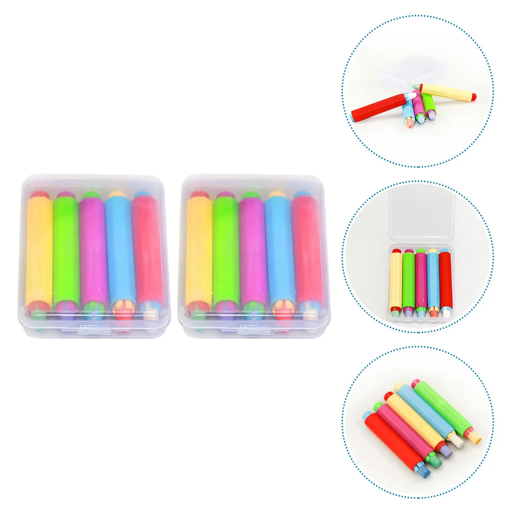 

10 Pcs Durable Chalk Dustless Cases Chalk Covers for Teacher Students (Assorted Color)