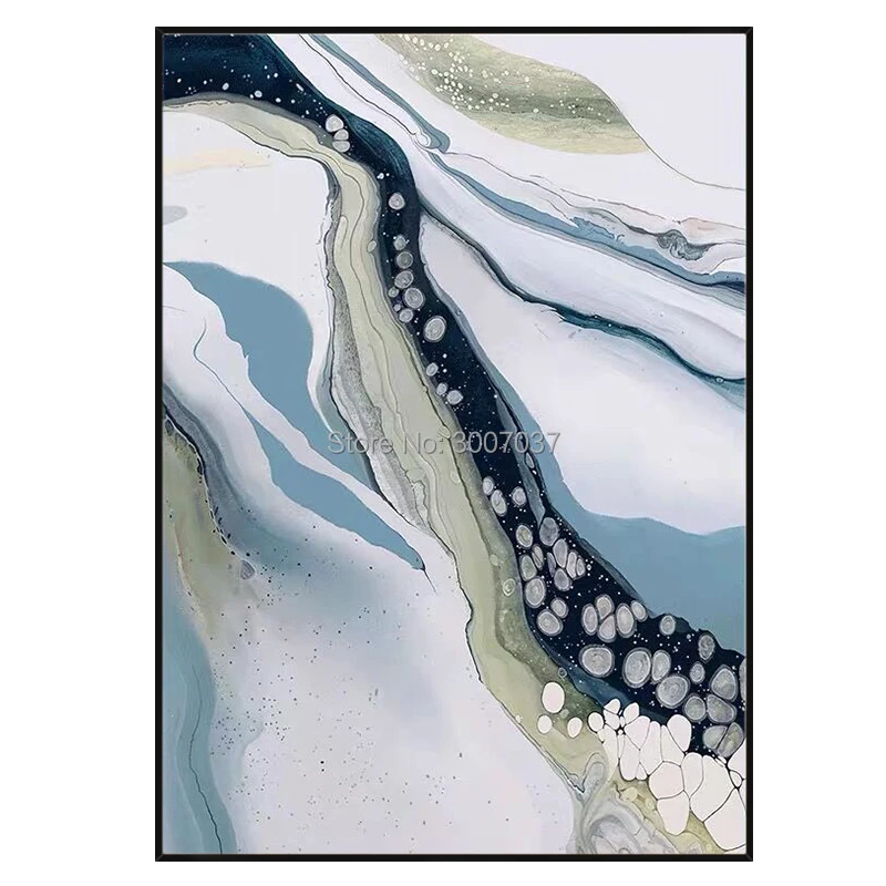 Ручная роспись Абстрактная морская живопись маслом на холсте Современная водная