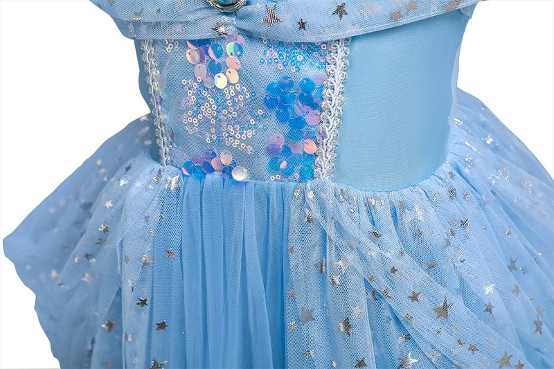 Новинка Платье Анны и Эльзы детское платье принцессы на одно плечо женский