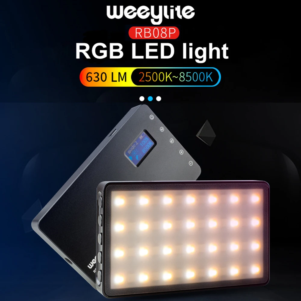 Viltrox Weeylite RB08P RGB RB08 двухцветный светодиодный светильник 2500K-8500K 3000 мА/ч портативная