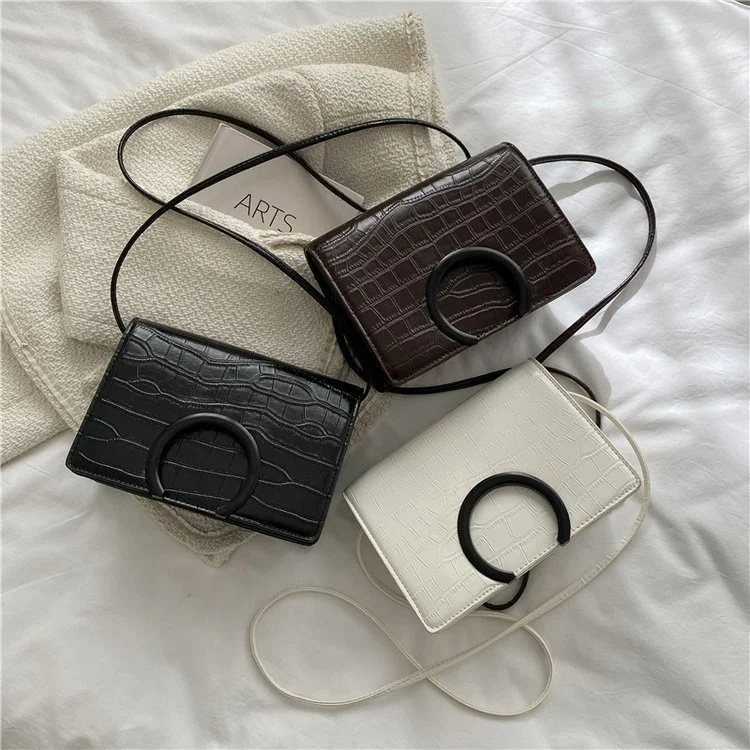 

Маленькая квадратная текстурная Глянцевая сумка из искусственной кожи, женская сумка через плечо, Осень-зима 2021, деловая сумка на одно плеч...