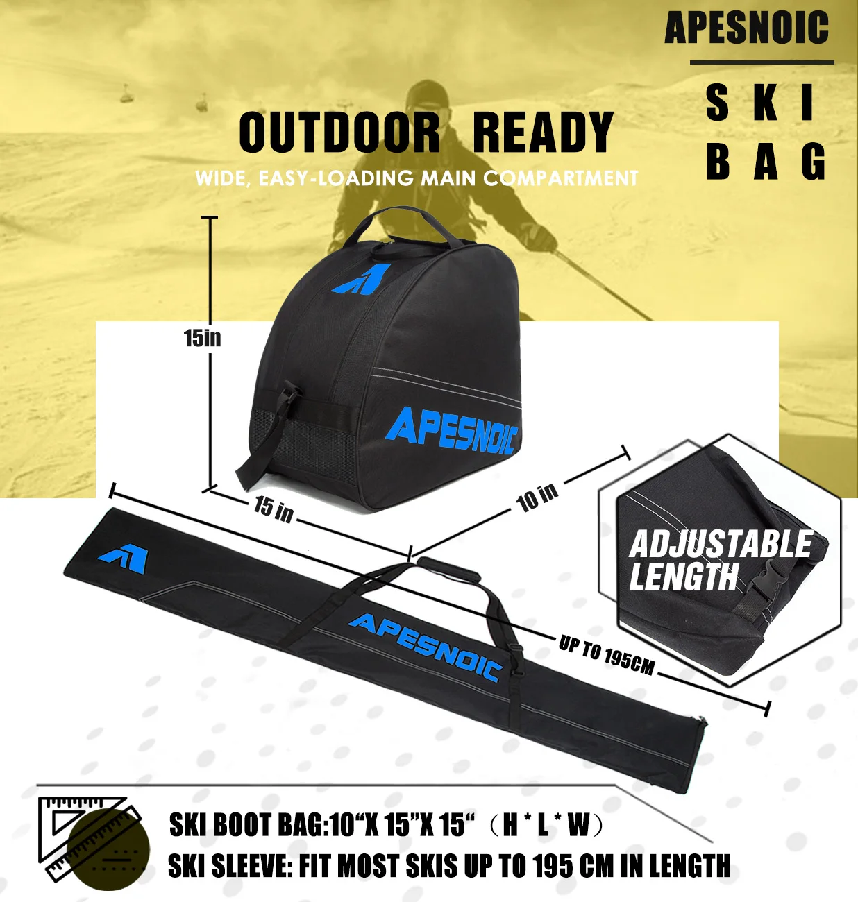 APESNOIC/Лыжная сумка с подкладкой из двух предметов водонепроницаемая Лыжная