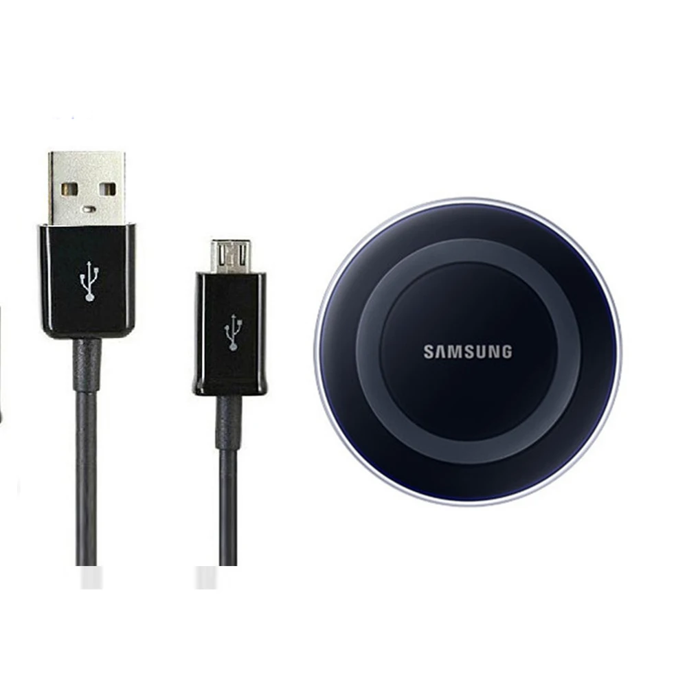 5 V/2A QI Беспроводное зарядное устройство с микро usb кабелем для samsung Galaxy S7 S6 EDGE S8 S9 S10