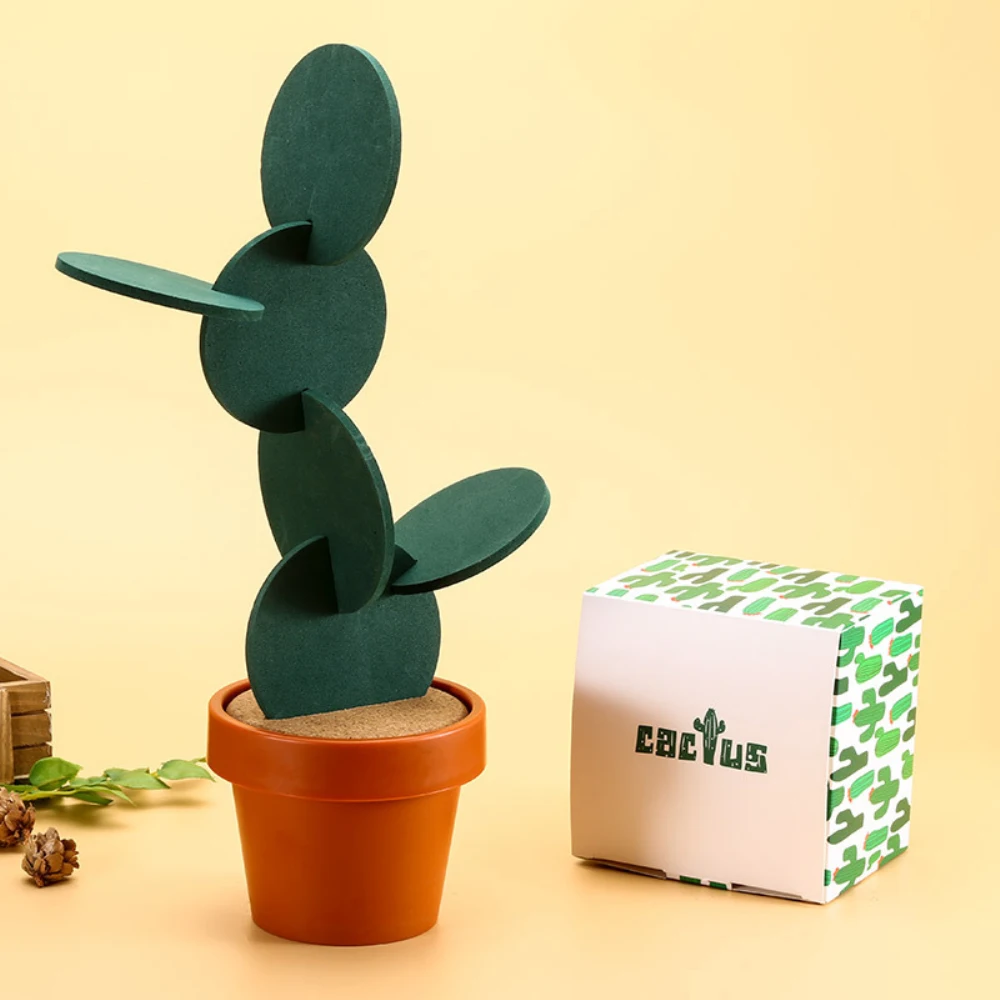

Creative Cactus Placemat Non-slip Coaster Insulated Tea Mat Cup Pads Coffee Water Coasters For Home Office Decor Art Crafts Gift