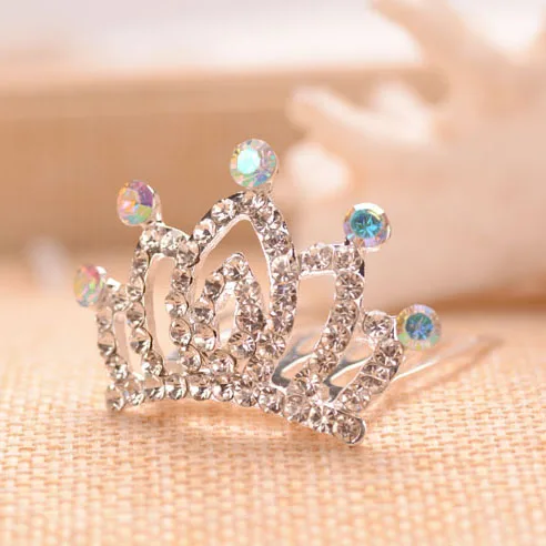 Маленькая Тиара для волос с цветами яркие Стразы девочек модные праздничные