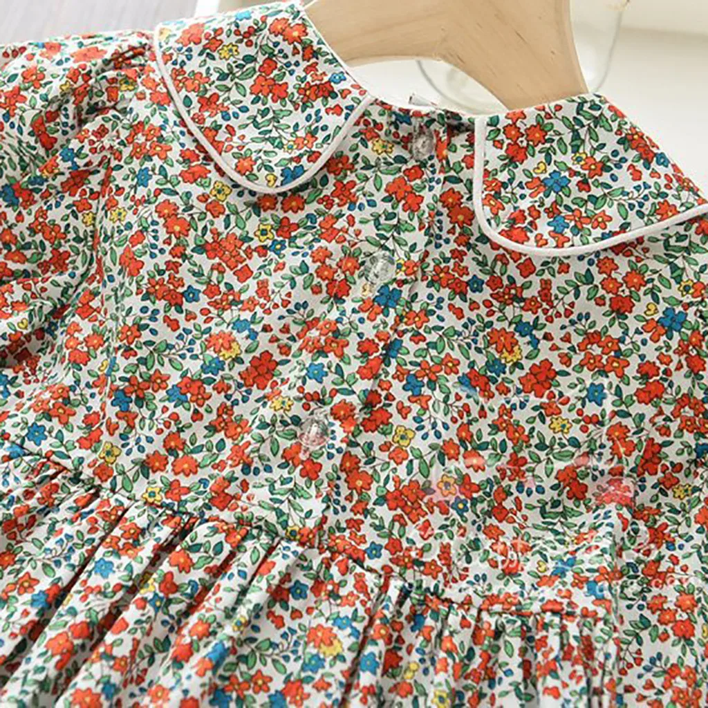 Toddler Baby Girls Casual Spring Floral Dress Princess Romper Dresses Clothes Long Sleeve Children Party Summer |