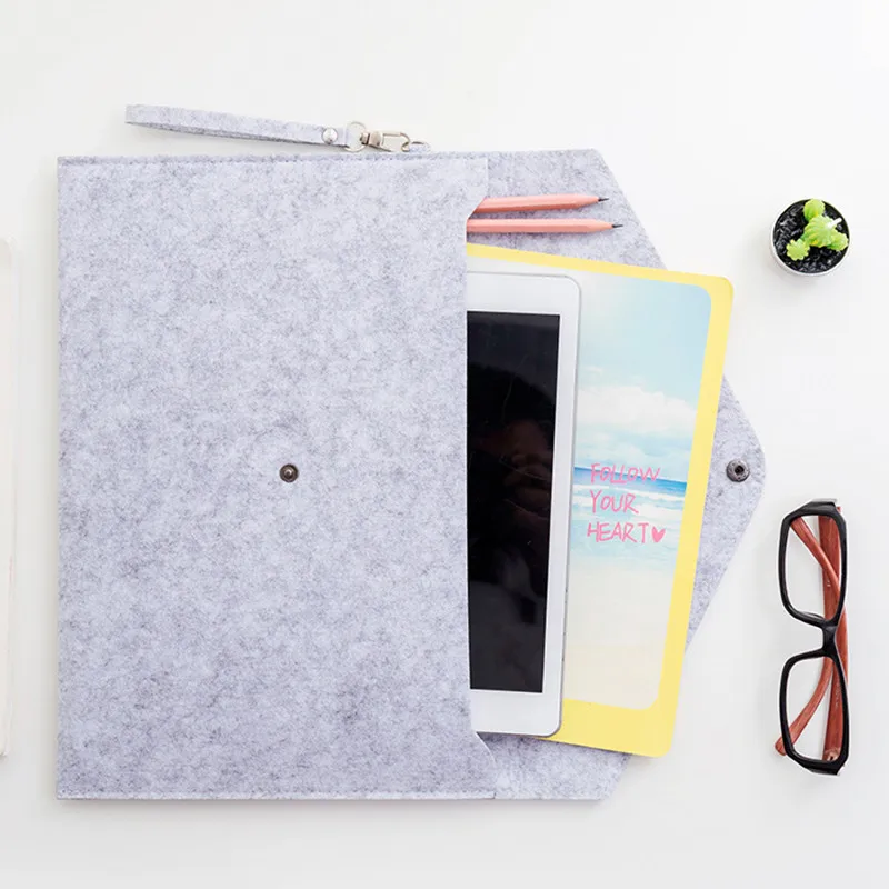 1 Pc Simple One-color A4 Bag Documents Large Capacity Business Portfolio File Folder Chemical Felt Goods For Filing | Канцтовары для